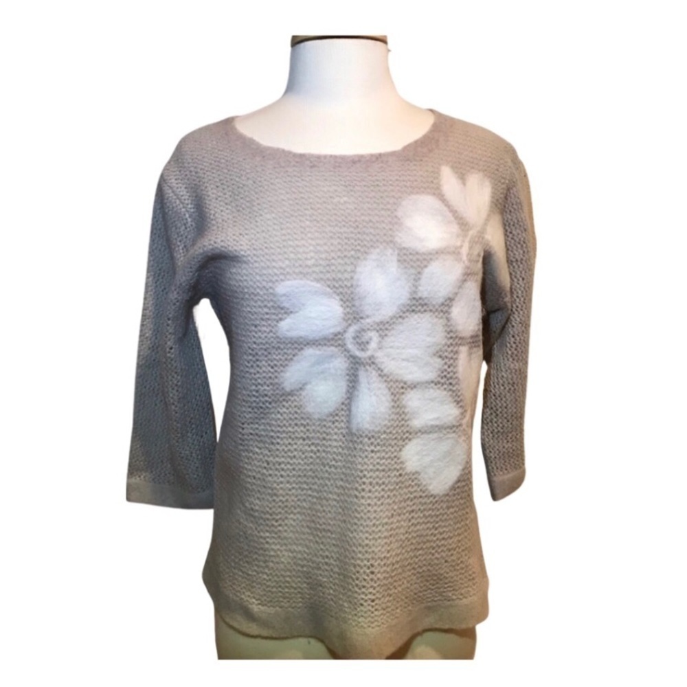 Anthropologie troubadour 100% wool open knit top M